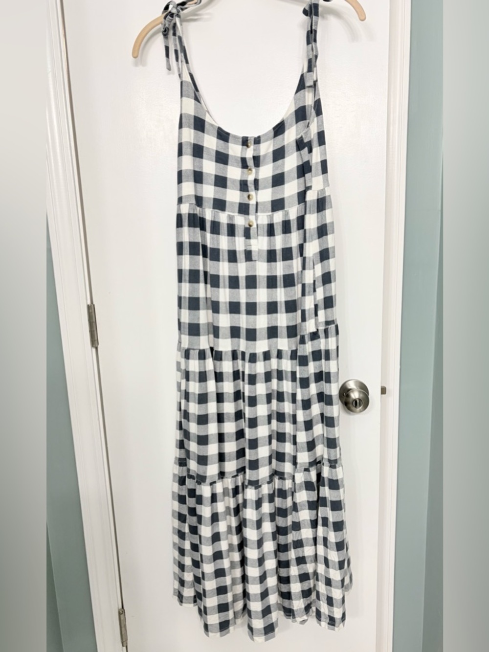 Kate Quinn Navy Blue Gingham Prairie Dress